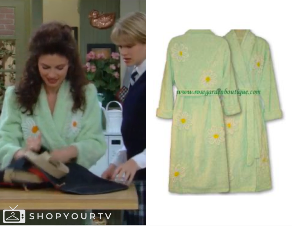 Fran Fine Robe The Nanny: Season 2 Episode 1 Fran’s Green Robe with Daisies | Shop Your TV