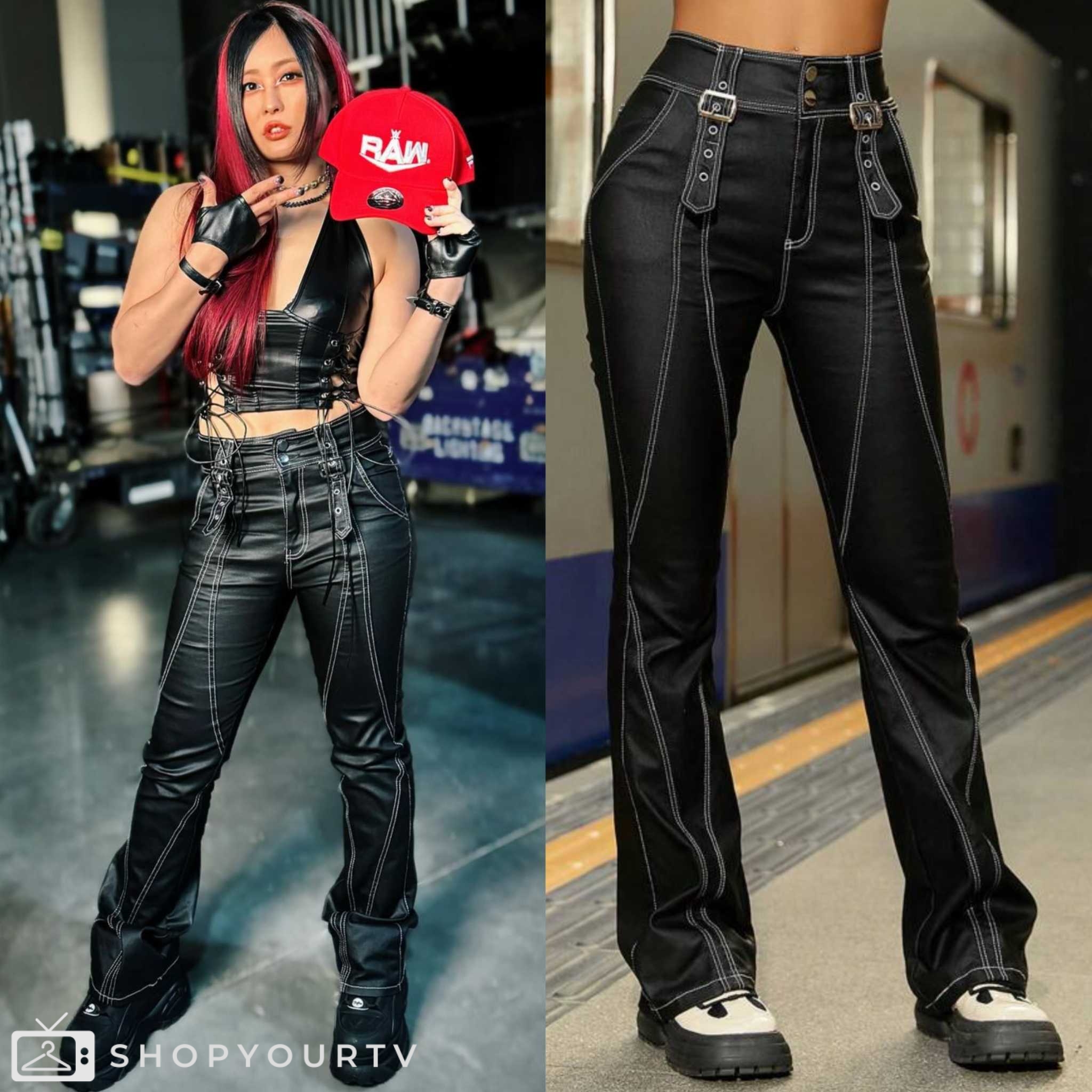 Wwe Rip Pants WWE Raw: April 2024 Iyo's Black Leather Pants | Shop Your TV