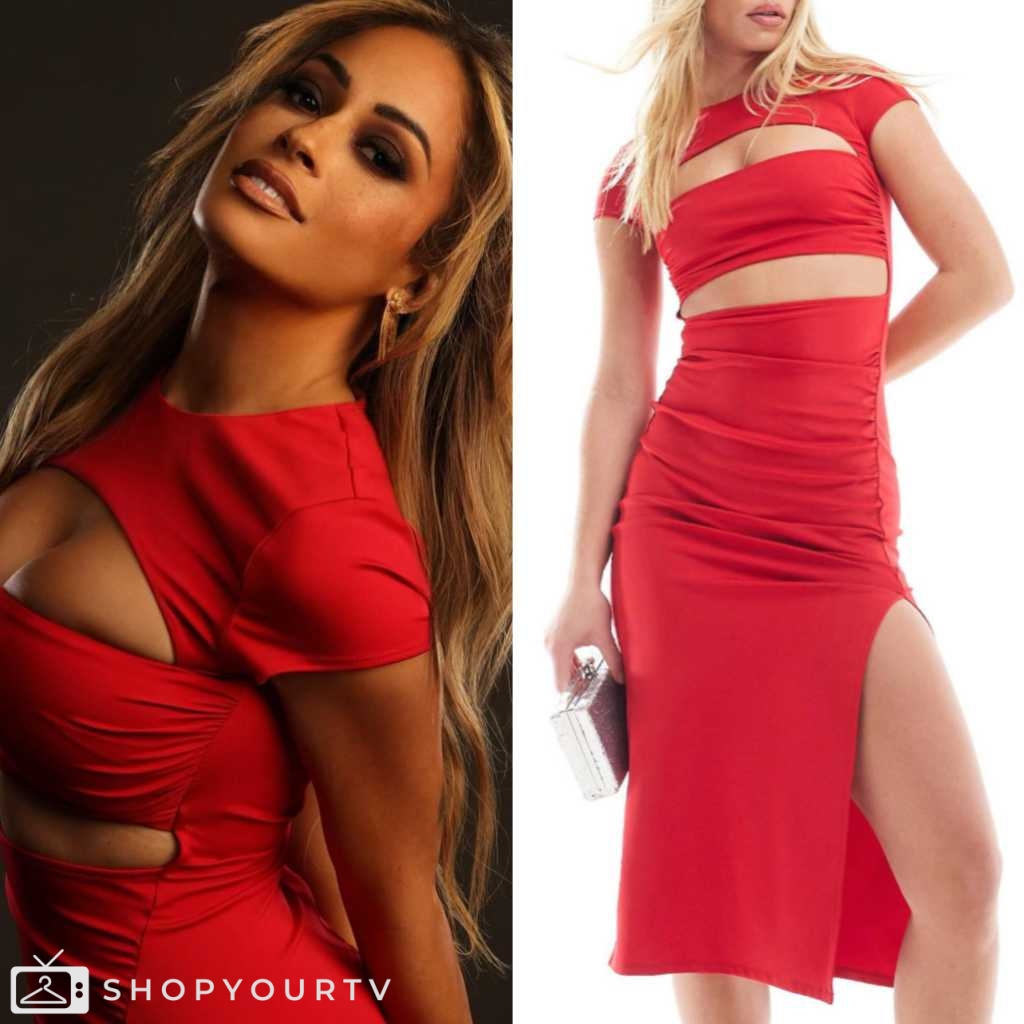 WWE Smackdown May 2024 Kayla's Red Cut Out Dress Shop Your TV
