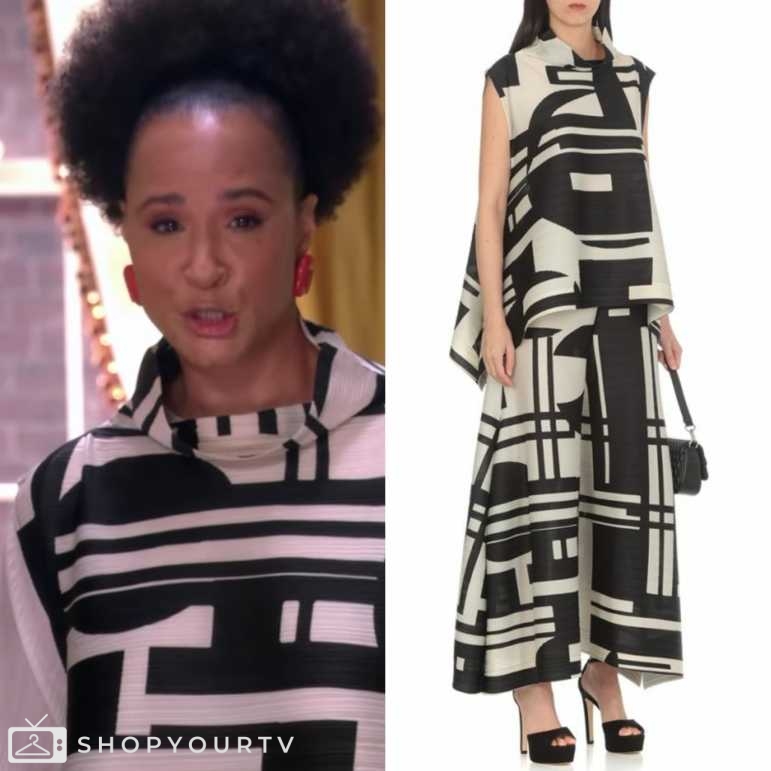 Press Junket: 2024 “Bridgerton” Golda Rosheuvel’s Black and White ...