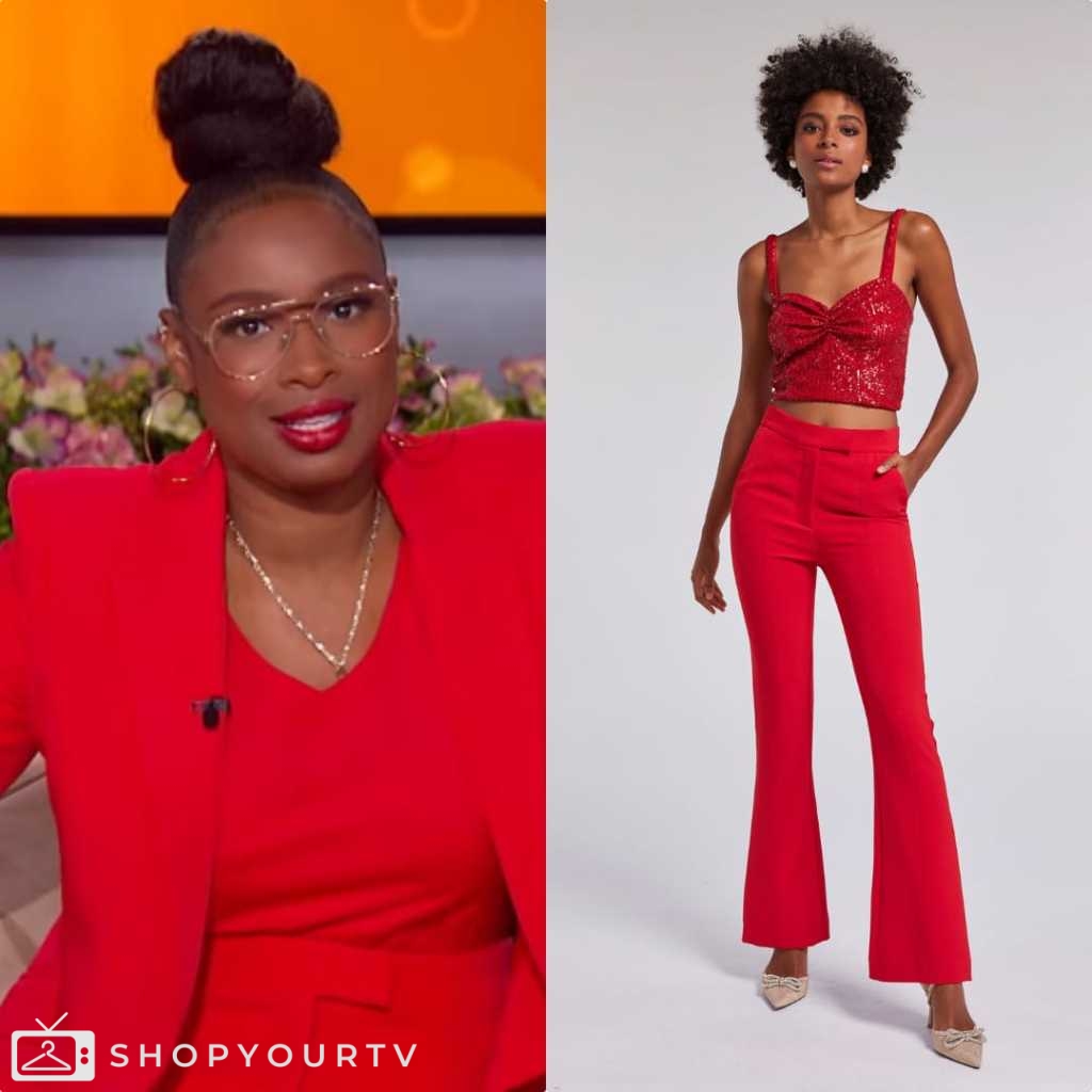 The Jennifer Hudson Show May 2024 Jennifer's Red Flared Trousers