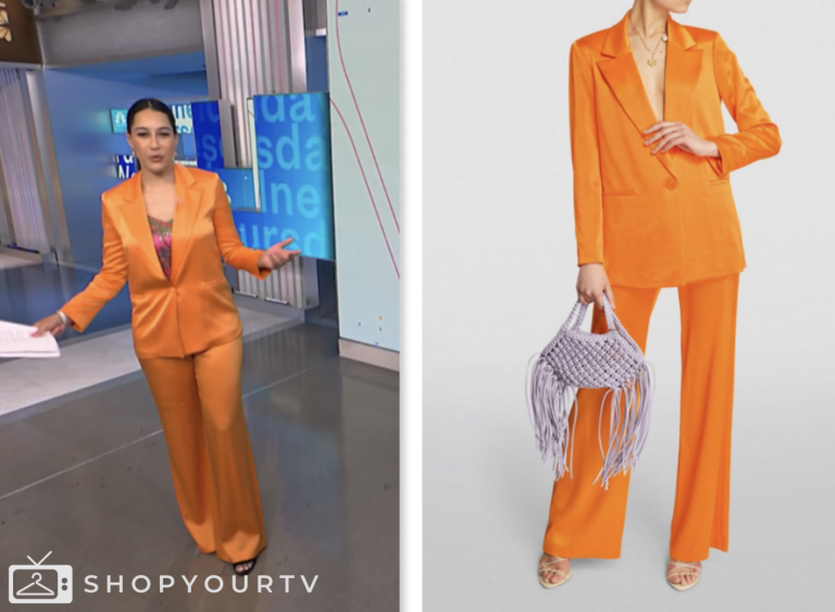 NBC News Daily: May 2024 Morgan Radford's Pink Satin Paisley Print ...
