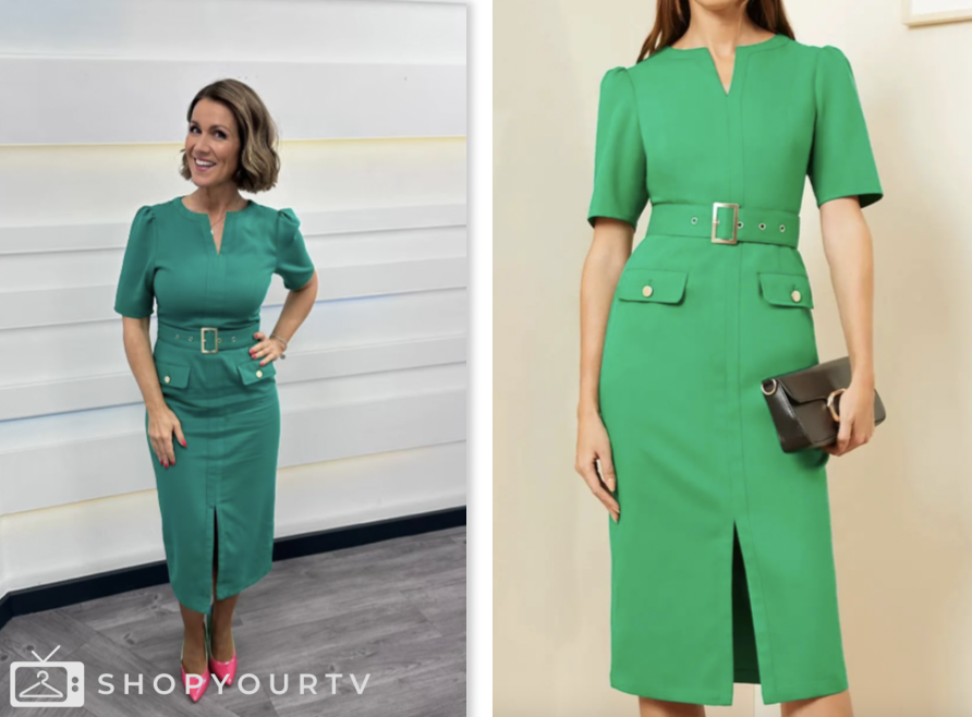 Good Morning Britain: May 2024 Susanna Reid's Green Pencil Dress | Shop Your TV Good Morning Britain: May 2024 Susanna Reid's Green Pencil Dress | Shop Your TV