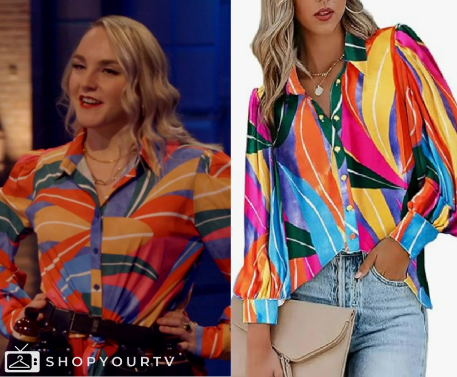 Gordon Ramsays Food Stars: Season 2 Episode 1 Multicolor Blouse | Shop ...