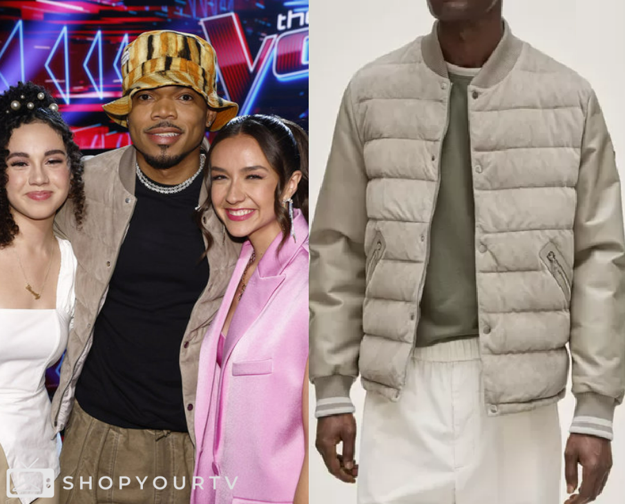 Female Rapper Interview Puffer The Voice: Season 25 Episode 18/19 Chance the Rapper's Taupe Puffer ...