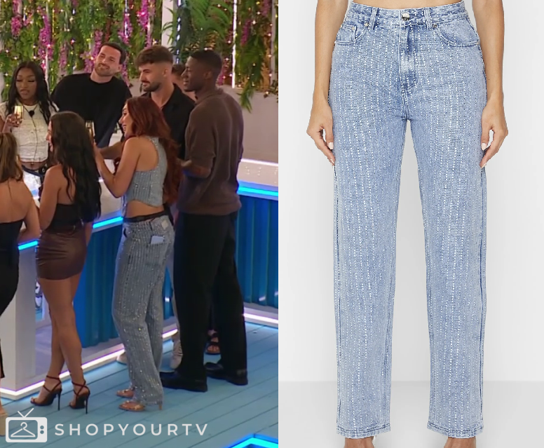 Love Island UK: Season 11 Episode 1 Patsy's Embellished Denim Jeans ...