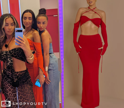 Love Island (UK): Season 11 Episode 8 Jess' Red Top & Skirt Set