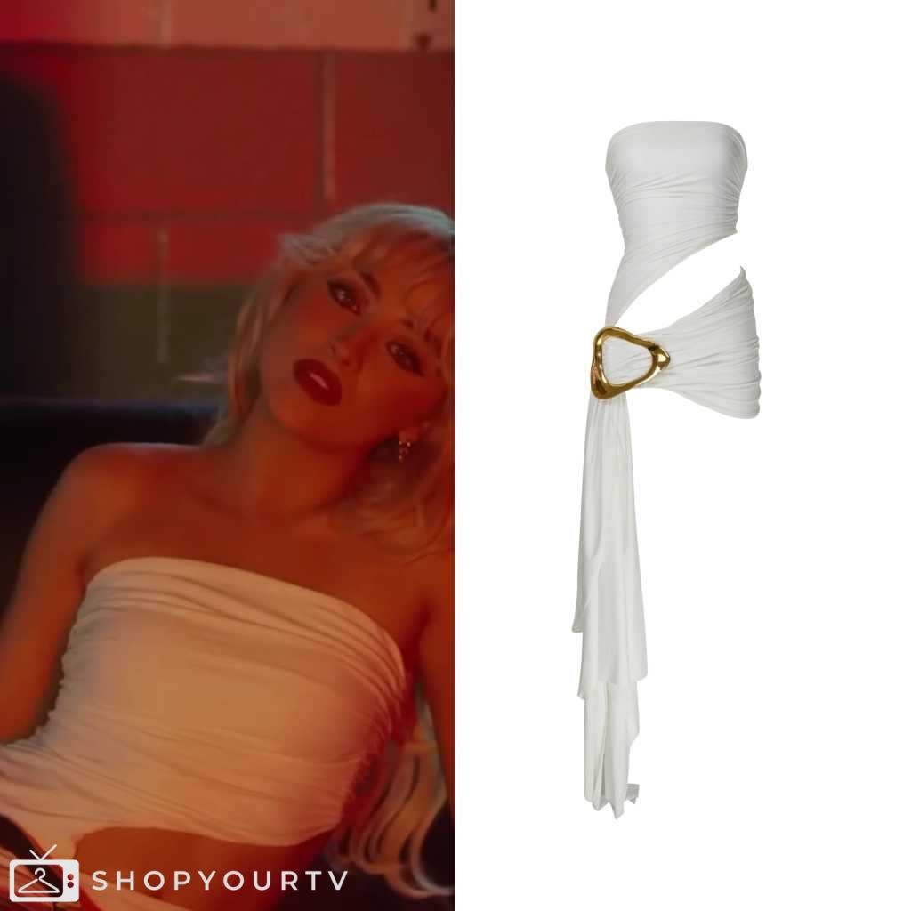Please Please Please MV: Sabrina Carpenter’s White Cutout Mini Dress ...
