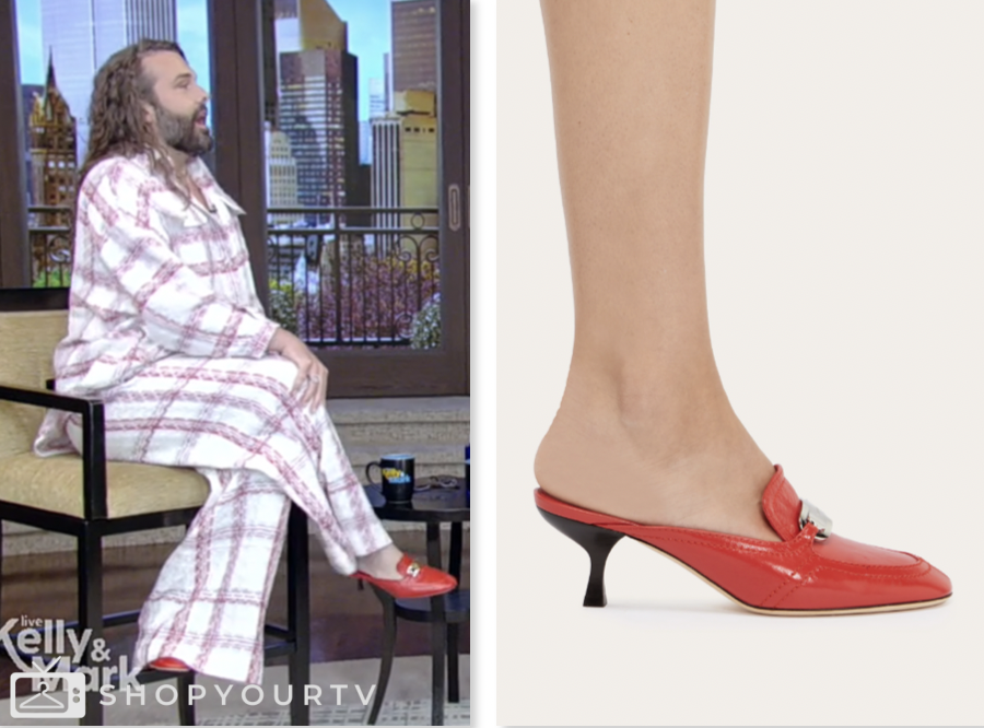 Live with Kelly and Mark: June 2024 Jonathan van Ness's Red Mules Heels ...