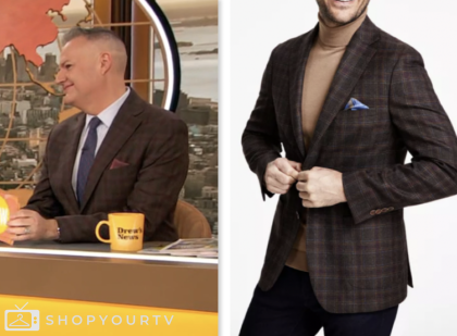 ross mathews, drew barrymore show, brown plaid sport coat