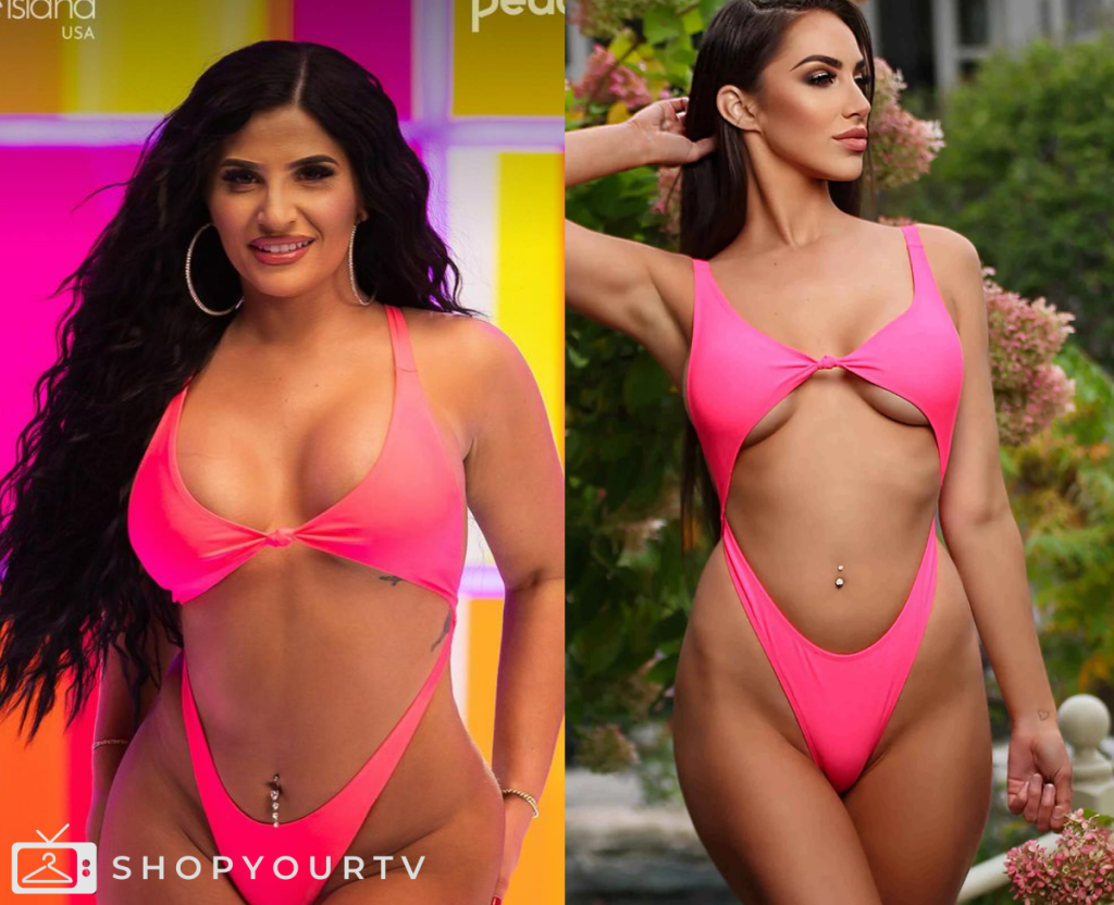 Love Island (USA): Season 6 Episode 1 Hannah's Pink Twist Cut Out Swimsuit Shop Your TV