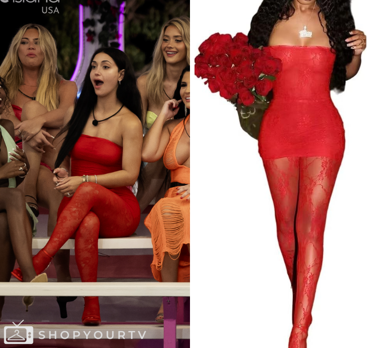 leah love island red dress Where Are Leah Kateb & Miguel Harichi Now After Love Island USA?
