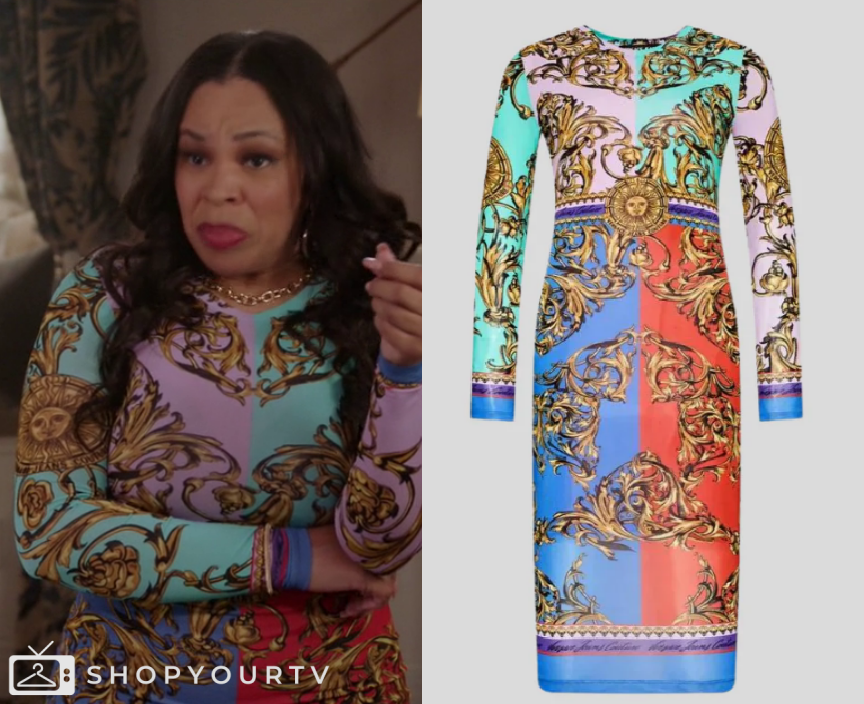 All American: Season 6 Episode 11 Colorblock Baroque Print Dress | Shop ...