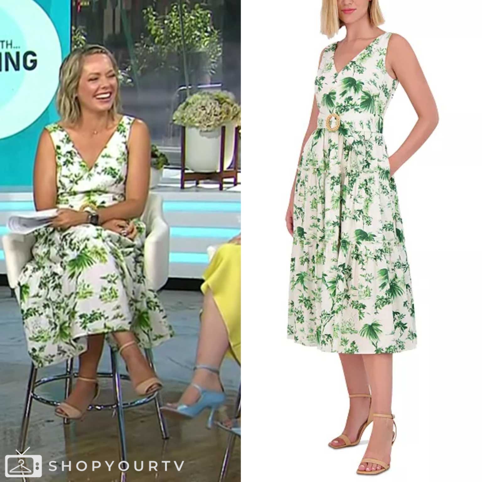 The Today Show July 2024 Dylan Dreyer’s Floral Belted Tiered Dress Shop Your TV