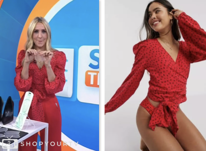 chassie post, the today show, red polka dot wrap top