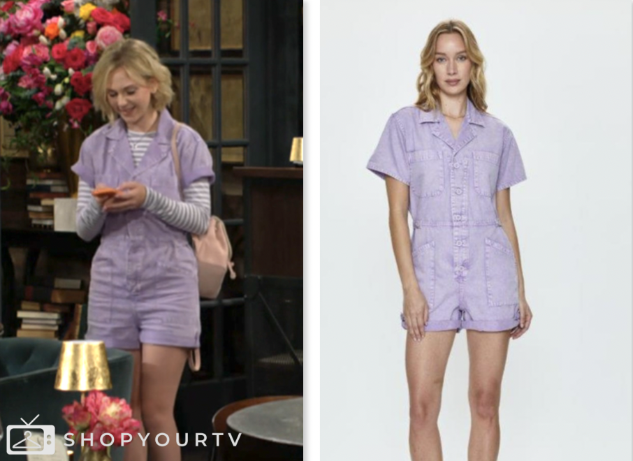 The Young and the Restless: July 2024 Lucy Romalotti's Purple Romper ...