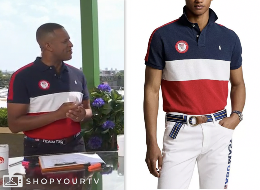 The Today Show: July 2024 Craig Melvin's Colorblock Team USA Polo Shirt ...
