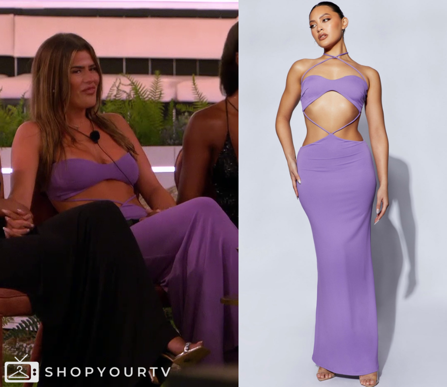 Love Island (UK) Season 11 Episode 35 Matilda's Cut Out Purple Dress