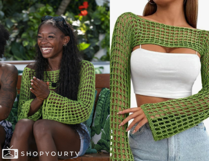 Love Island USA Season 6 Episode 33 Serena s Open Knit Top Shop Your TV