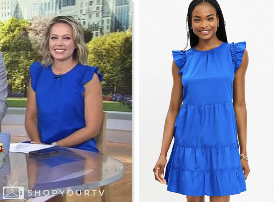 The Today Show: August 2024 Dylan Dreyer's Blue Tiered Shift Dress