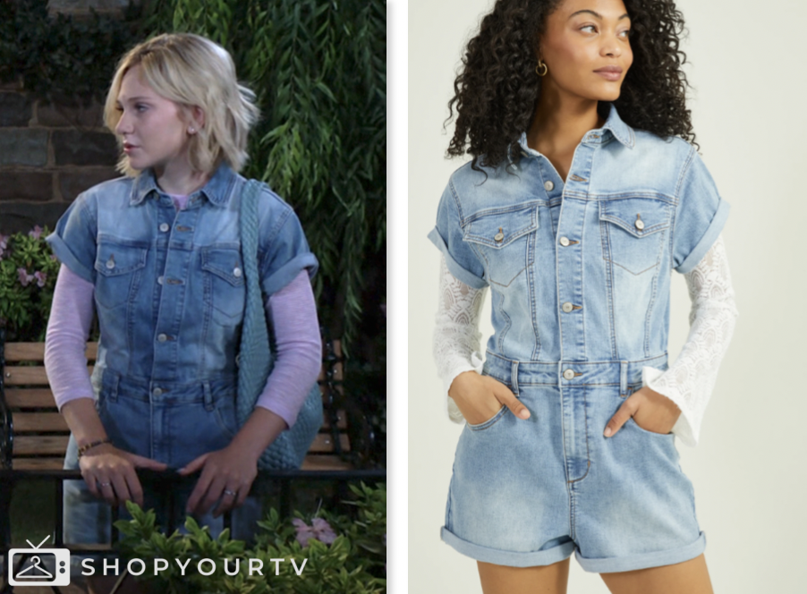 The Young and the Restless: August 2024 Lucy Romalotti's Denim Romper ...