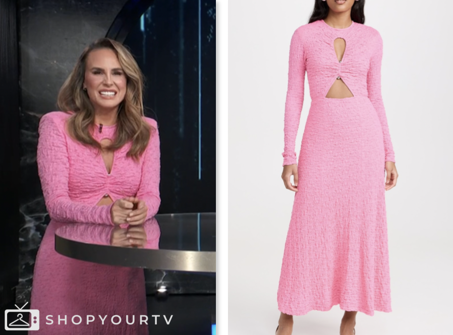 E! News: August 2024 Keltie Knight's Pink Knit Cutout Midi Dress | Shop