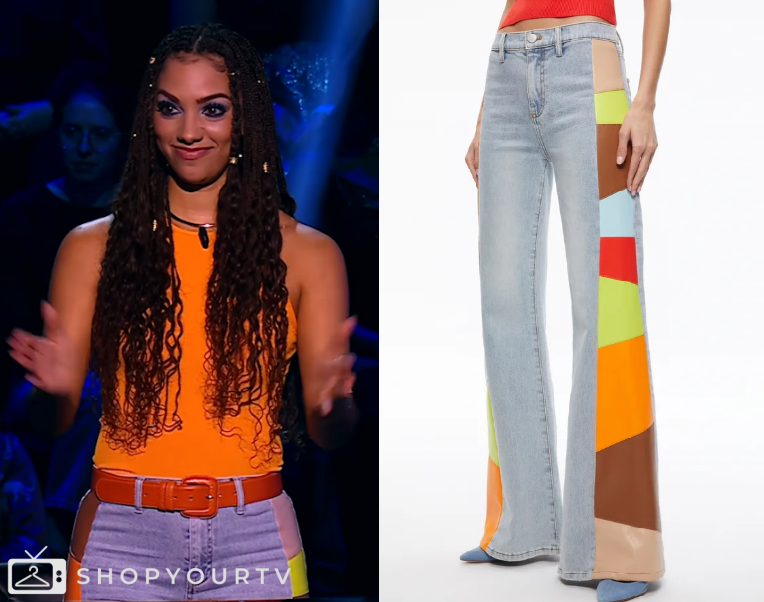 Beat Shazam: Season 7 Episode 8 Corinne's Colorblock Side Jeans | Shop ...