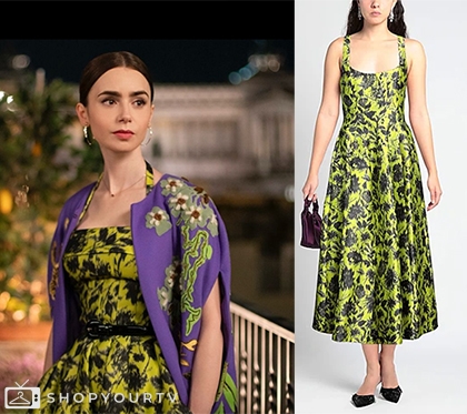 emily in paris lime green dress Emily In Paris Outfits Where to Buy Emily In Paris Outfits