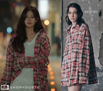 LOVE NEXT DOOR : Season 1 Episode 2Seok-ryu check shirt iin pink | Shop ...