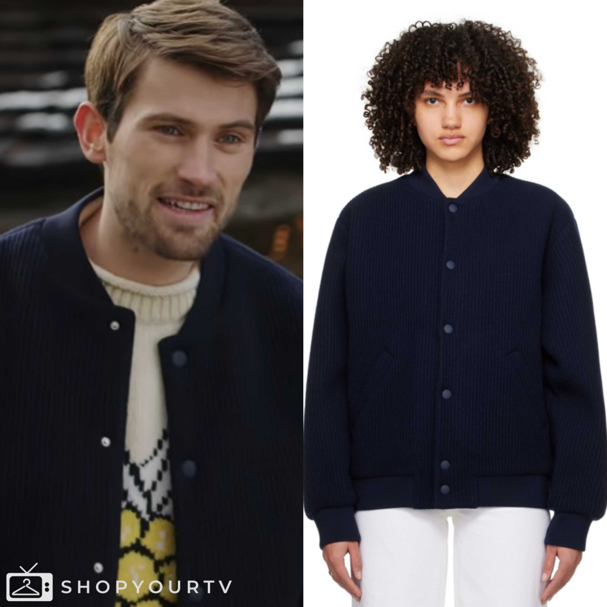 Emily in Paris: Season 4 Episode 6 Timothée’s Navy Bomber Jacket | Shop ...