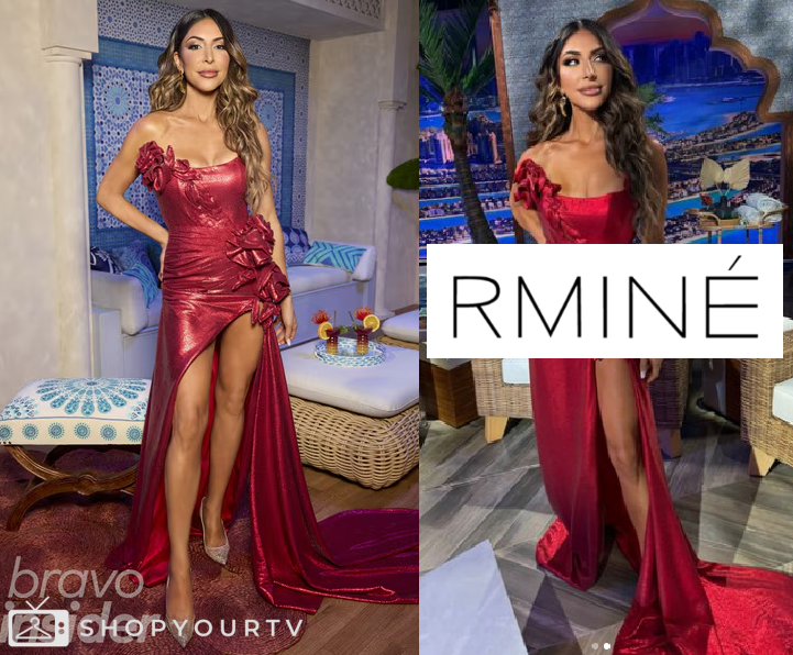 Taleen Rhod Real Housewives of Dubai: Season 2 Reunion Taleen's Red Strapless 3D ...