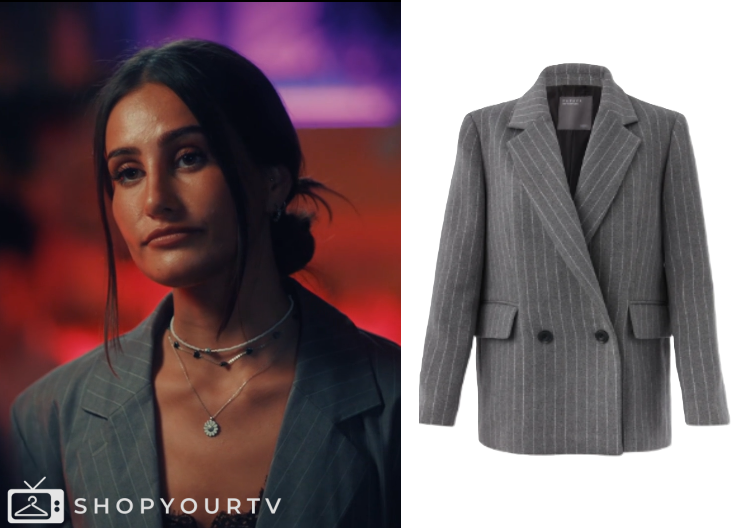 Made in Chelsea: Season 28 Episode 1 Zeyno's Grey Striped Blazer | Shop