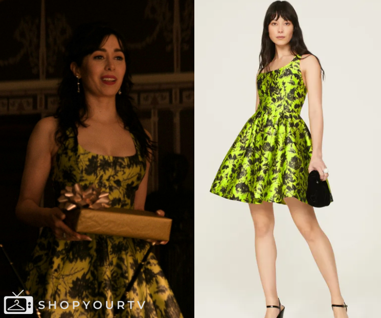 The Penguin: Season 1 Episode 4 Sofia's Yellow & Black Floral Flare Dress | Shop Your TV The Penguin: Season 1 Episode 4 Sofia's Yellow & Black Floral Flare Dress | Shop Your TV