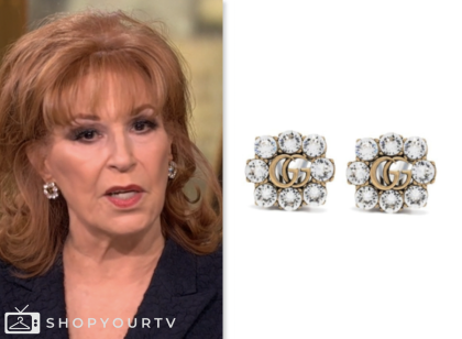 joy behar, the view, flower crystal earrings