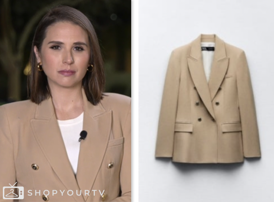 Good Morning America November 2024 Elizabeth Schulze's Beige Blazer