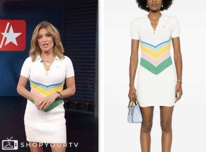 kit hoover, white chevron polo dress, access hollywood