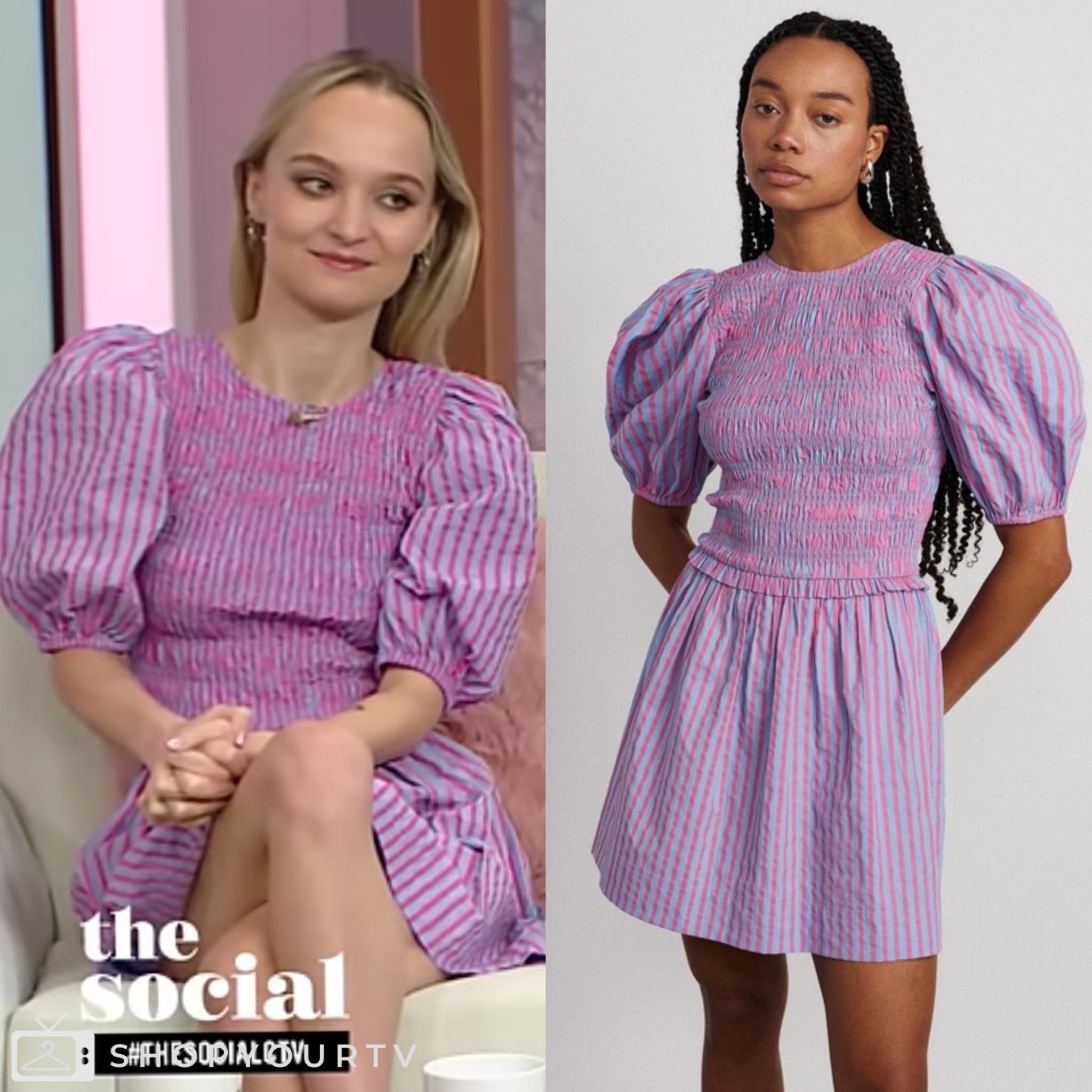 damson madder bluebelle shirred mini dress Damson Madder Bluebelle Shirred Mini Dress