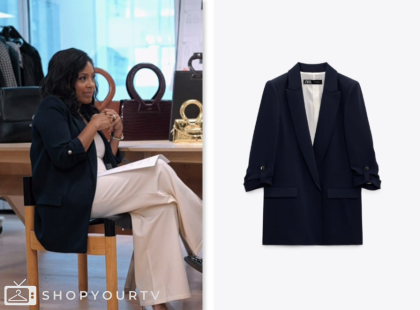 the today show, sheinelle jones, navy blue rolled up sleeve blazer