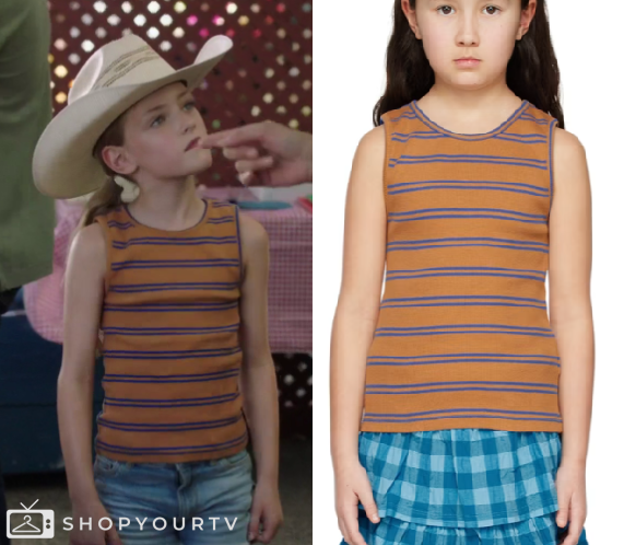 Heartland: Season 18 Episode 8 Lyndy's Mustard & Navy Striped Tank Top ...