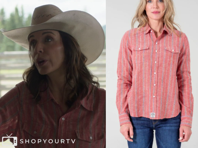 Heartland: Season 18 Episode 9 Lou's Red Striped Western Shirt | Shop ...