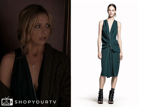 Bridget Ringer Ringer: Season 1 Episode 5 Bridget's Green Drape Dress | Shop Your TV