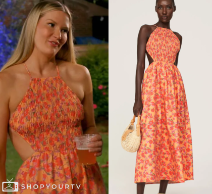 Southern Charm: Season 10 Episode 6 Molly's Orange Floral Halter Dress