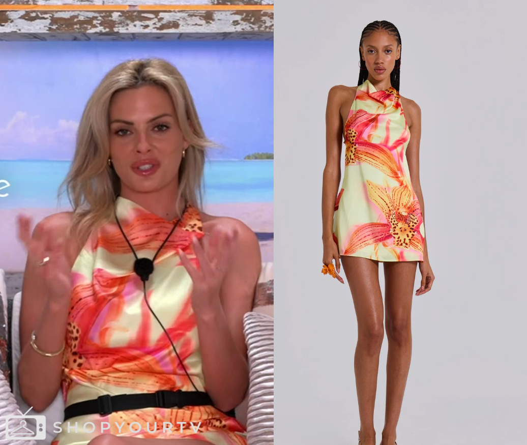 danielle love island orange dress Good morning, Islanders!!!! Night one down!!!!    #loveislandusa # loveisland