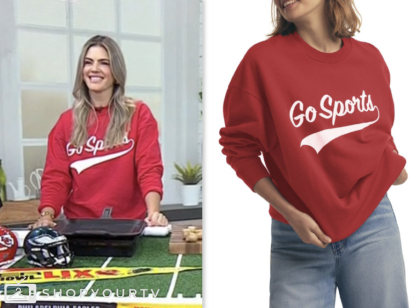 siri daly, the today show, red go sports sweater