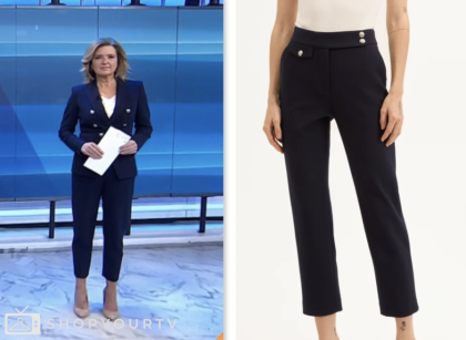 christine romans, the today show, navy cropped pants