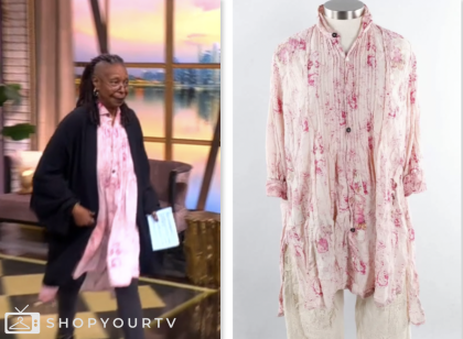 the view, pink floral pintuck shirt, whoopi goldberg
