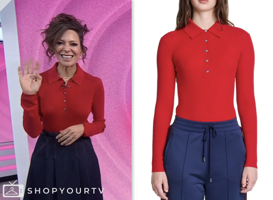 the today show, jenna and friends, red long sleeve polo top, Tracy McMillan