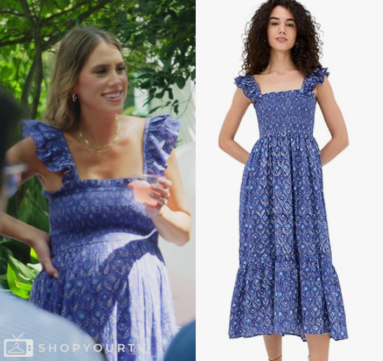 Home Town Season 9 Episode 8 Mary Claire s Navy Floral Square Neck home-town-season-9-episode-8-mary-claire-s-navy-floral-square-neck