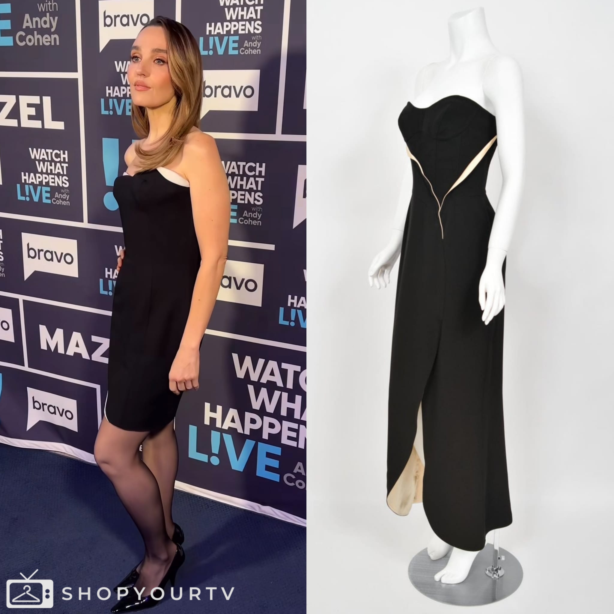 Watch What Happens Live January 2025 Chloe’s Black and Ivory Strapless