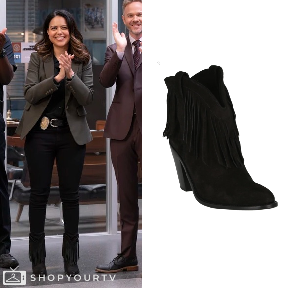 The Rookie: Season 7 Episode 7 Angela's Black Fringe Ankle Boots | Shop ...